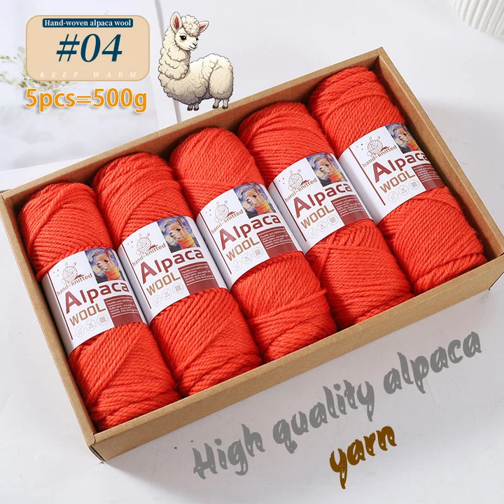 500g Alpaca Wool 245 Stick Stitch Yarn (5 Pieces) – Thick Knitting Yarn for Sweaters, Coats, Blankets & DIY Crafts