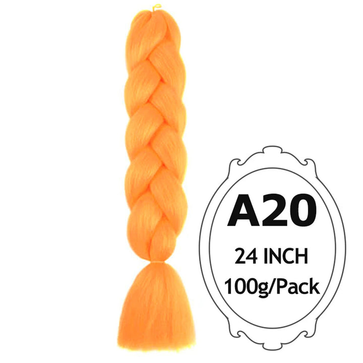 24" Pink Jumbo Braiding Hair – Yaki Texture Synthetic Bulk Extensions (Purple/Red/Green Options)