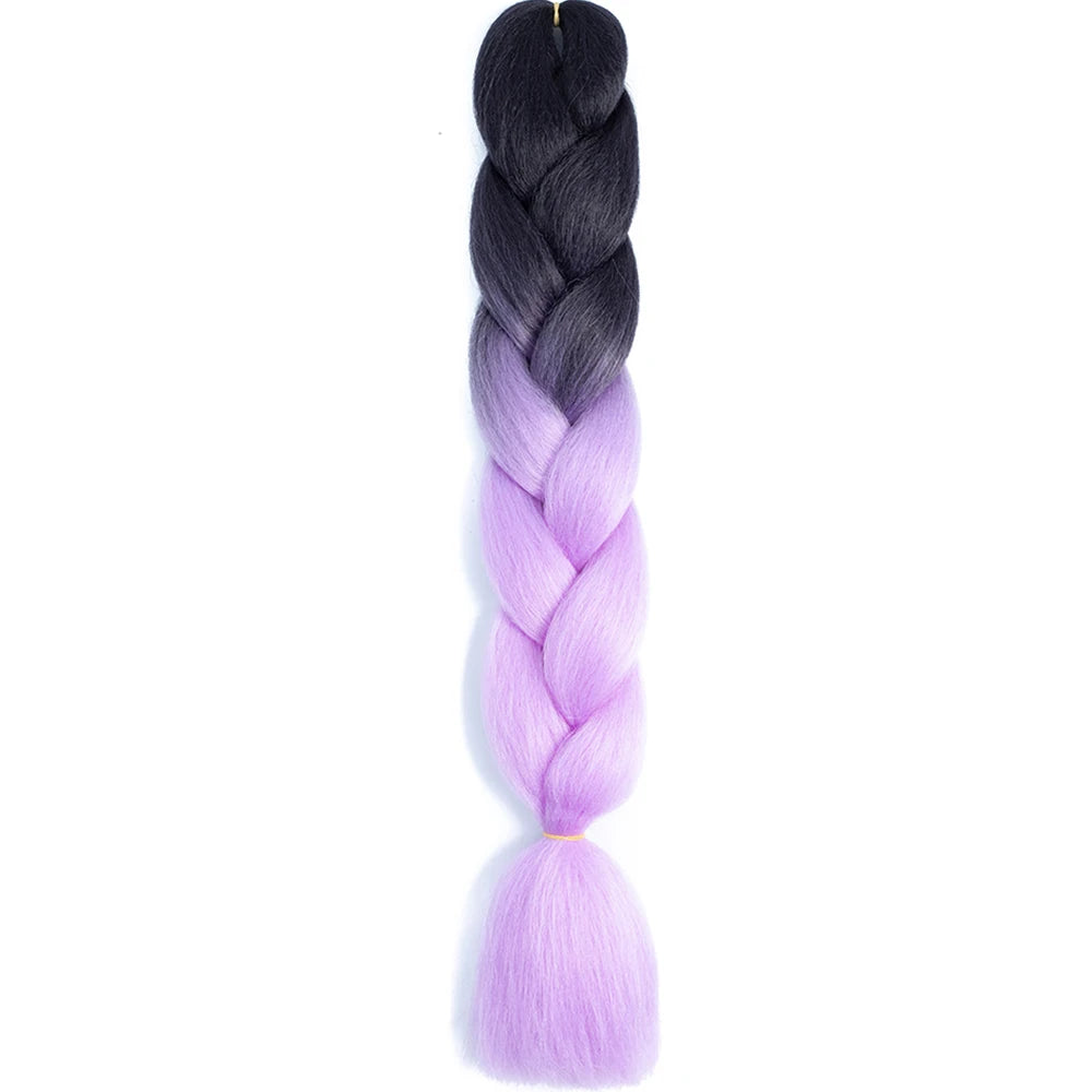 24 Inch Jumbo Braids Extensions – Synthetic Afro Ombre Kanekalon Braiding Hair for Children 22