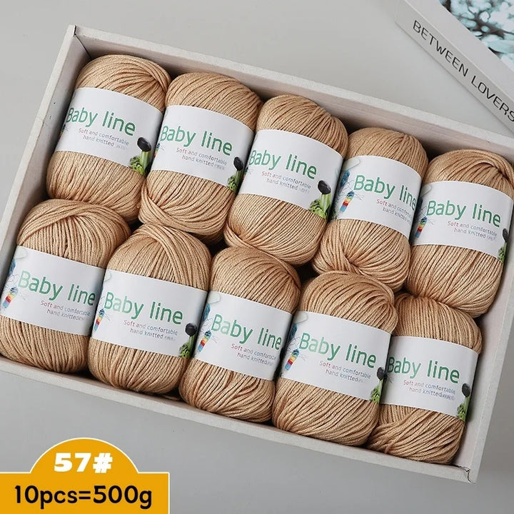 500g Soft Medium-Thick Knitting Yarn Set (10 Pieces) – Cozy Yarn for Sweaters, Hats, Scarves & Crochet Projects