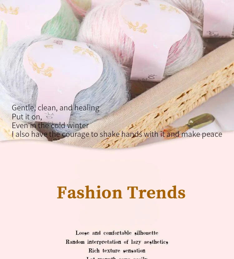 300g Gradient Alpaca Mohair Yarn Set (6 Pieces) – Soft Lightweight Knitting Yarn for Sweaters, Shawls, Hats & Scarves