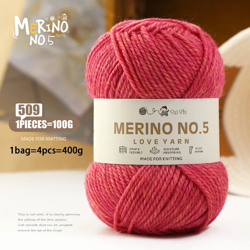 400g Alpaca Wool Blend Yarn Set (4 Pieces) – 245 Stick-Needle Medium-Thick Yarn for Sweaters, Coats, Scarves & DIY Crafts