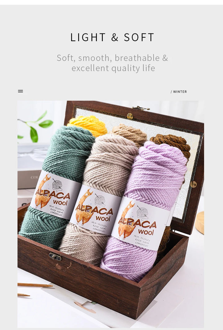 500g Thick Alpaca Wool Yarn Set (5 Skeins) – Soft Warm Knitting Yarn for Sweaters, Scarves, Hats & Winter Crafts