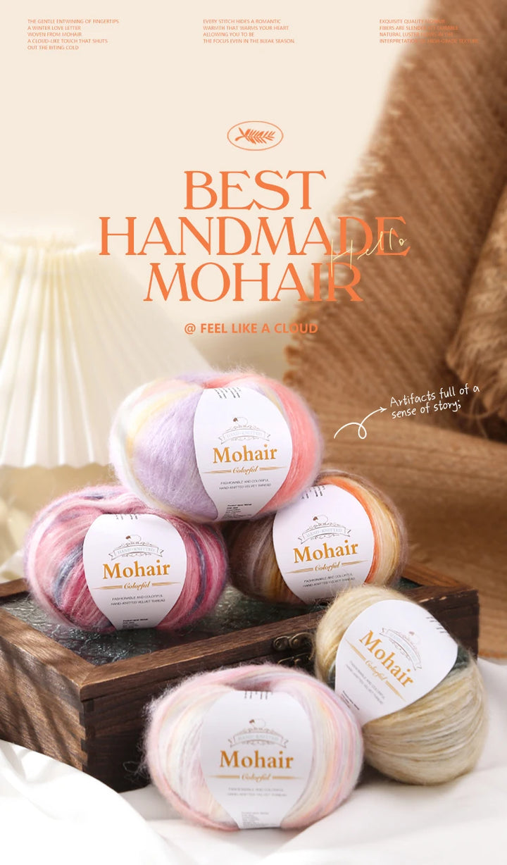 300g Rainbow Gradient Yarn Balls – Colorful Knitting Yarn for Tops, Scarves & DIY Crafts (6 Pieces/Pack)