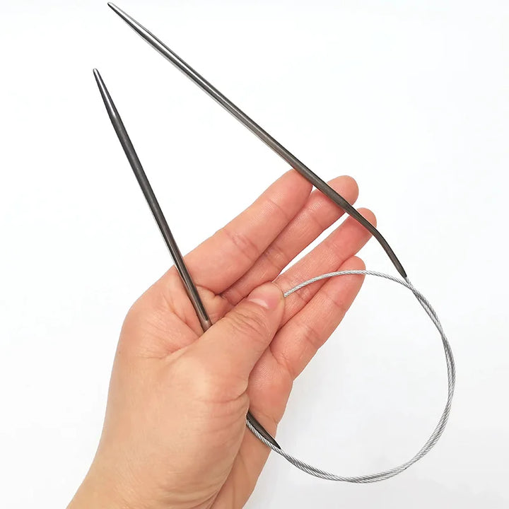 Stainless Steel Circular Knitting Needles – Metal Loop Needles for Sweaters, Scarves & DIY Knitting