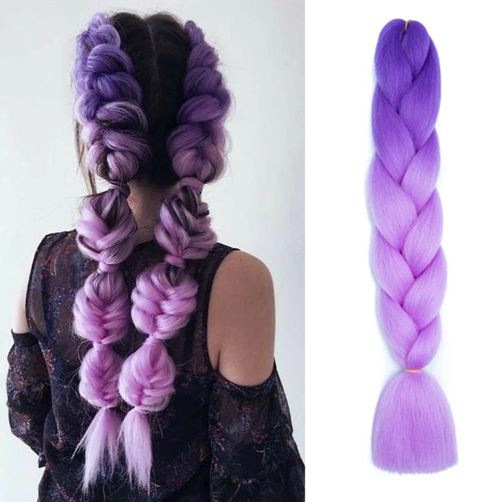 24-Inch Synthetic Long Straight Yaki Jumbo Braids – Pre-Stretched Hair Extensions