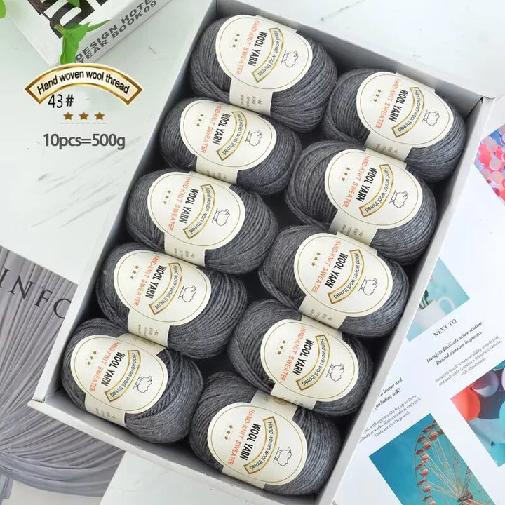 500g 2112 Medium-Fine Wool Yarn – Soft DIY Knitting Yarn for Sweaters, Jackets, Scarves, Hats & Handmade Crafts (10pcs Bag)