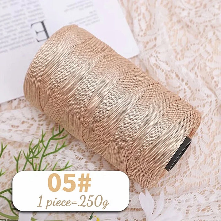 250g Lightweight Flat Ribbon Yarn – Hollow Crochet Yarn for Summer Hats, Bags & DIY Crafts