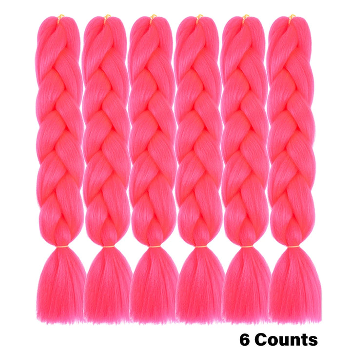 Ombre Crochet Braiding Hair – 6 Packs Synthetic Colorful Extensions for Women & Girls | High-Temperature Fiber