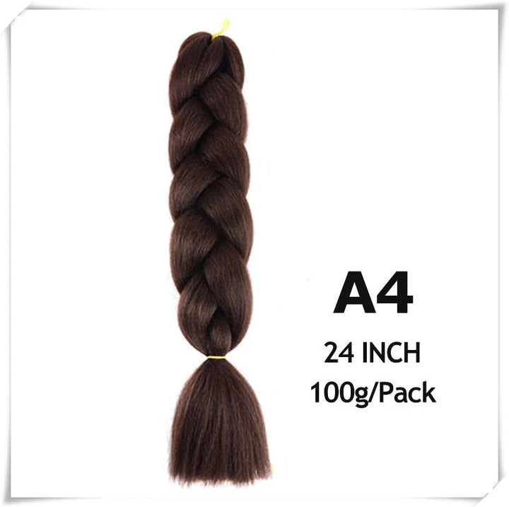 Pre-Stretched Jumbo Braiding Hair – 24 Inch Ombre Purple Synthetic Crochet Extensions for Women