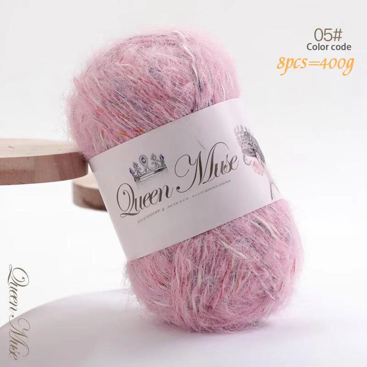 400g Multicolored Rainbow Alpaca Mohair Yarn – Soft Fluffy Knitting Yarn for Sweaters & Shawls (8 Pieces/Bag)
