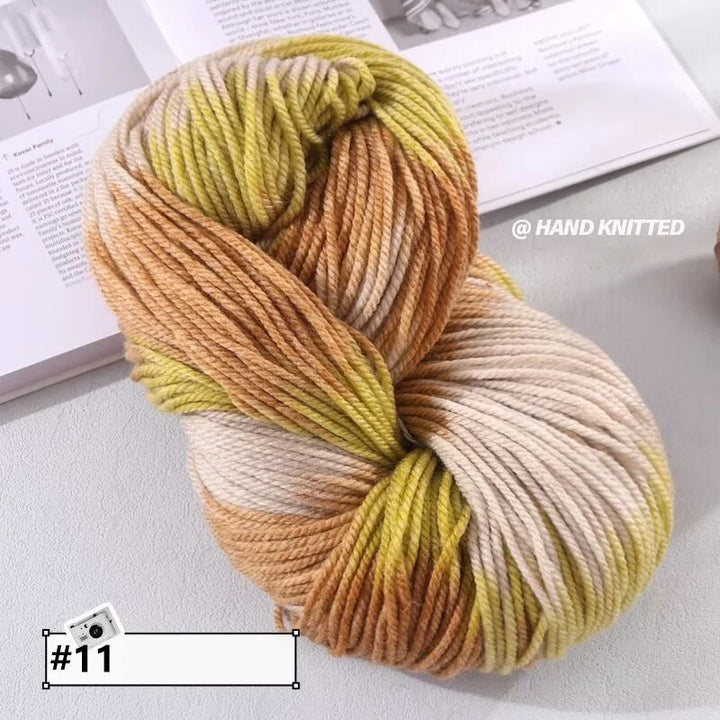 400g Hand-Dyed Chunky Alpaca Yarn (2 Skeins) – Gradient Rainbow Wool Yarn for Sweaters, Scarves & Hats