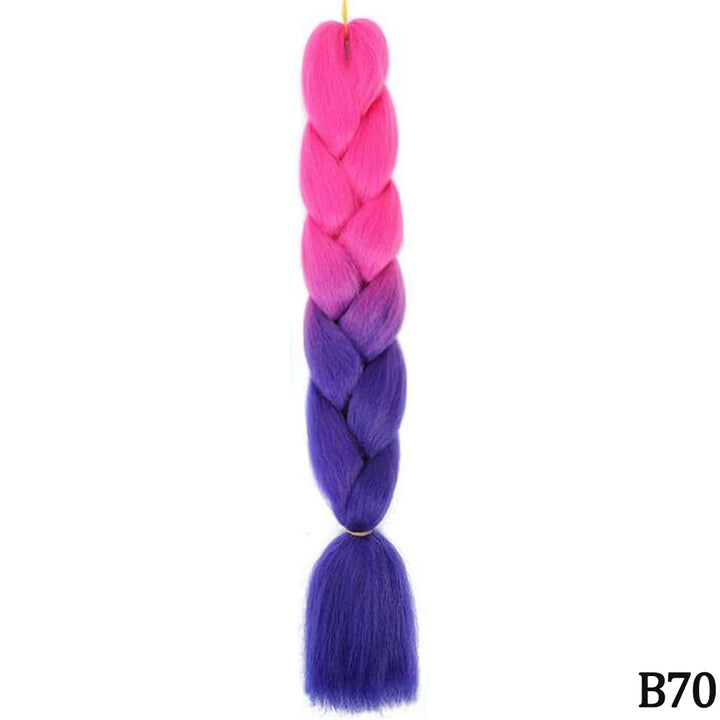 24 Inch Jumbo Braids Extensions – Synthetic Afro Ombre Kanekalon Braiding Hair for Children 22