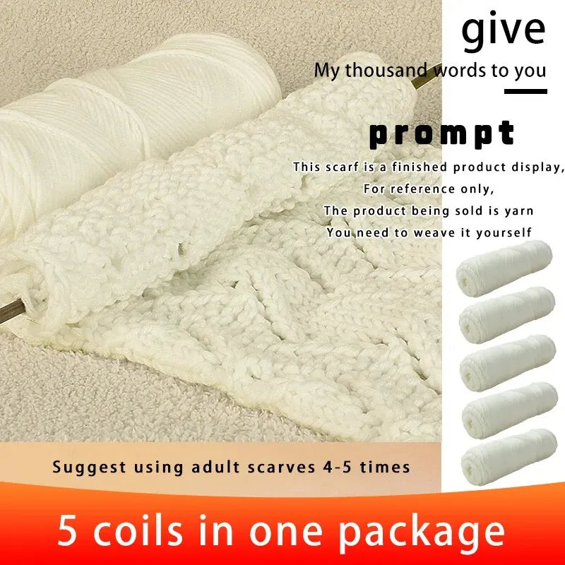 5PCS Valentine’s Milk Cotton Yarn Set – Soft Thick Knitting Yarn for DIY Scarves, Hats & Handmade Crafts