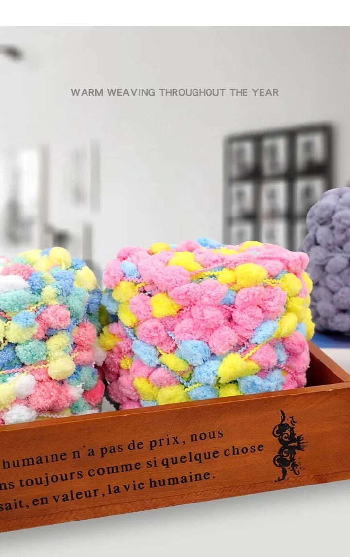 Super Soft Bean Yarn – Plush Polyester Chunky Yarn for Blankets, Cushions, Hats & DIY Crafts (400g, 4pcs Pack)