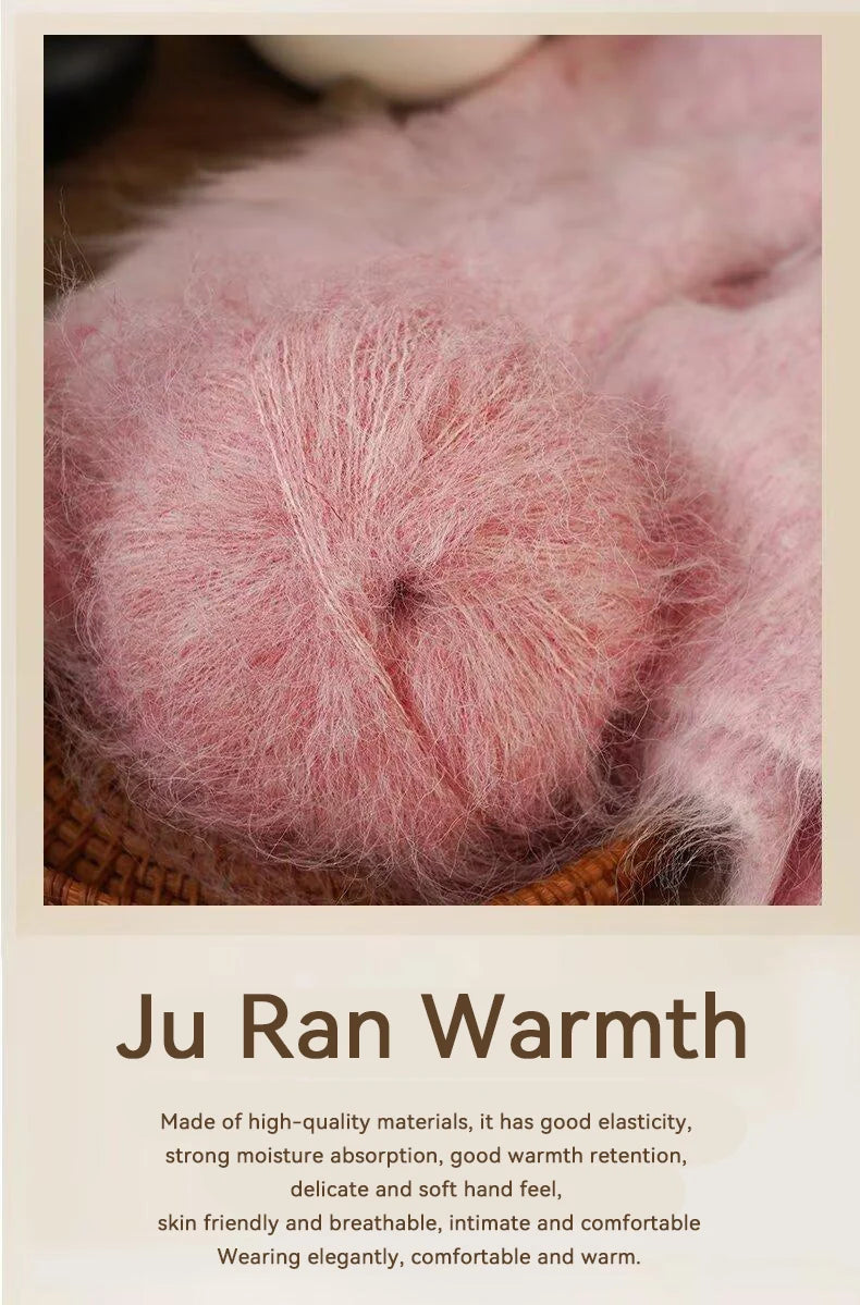 300g Long-Hair Alpaca Mohair Yarn Set (6 Pieces) – Soft Fluffy Knitting Yarn for Sweaters, Shawls & Winter Clothing