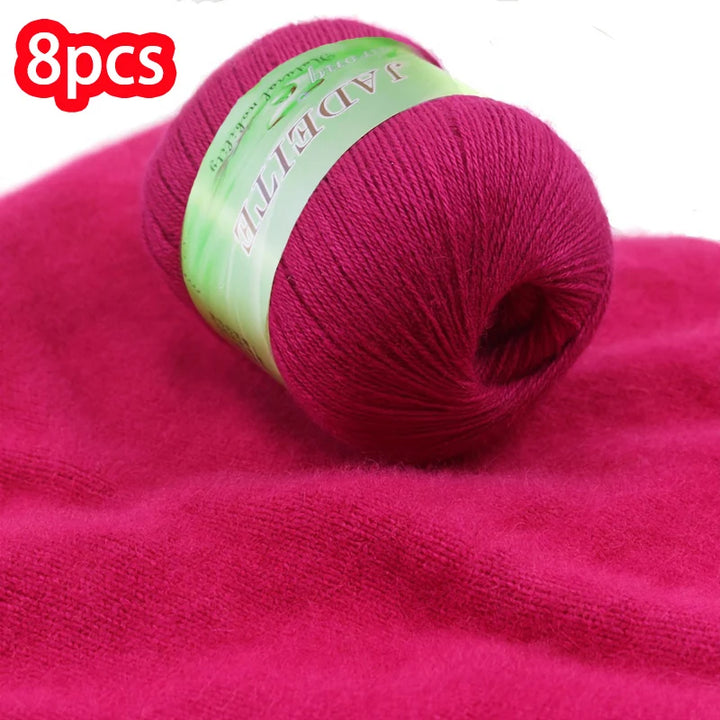 400g Luxury Cashmere Yarn Set (8 Pieces) – Combed Goat Wool for Sweaters, Scarves, Pants & Winter Knitwear