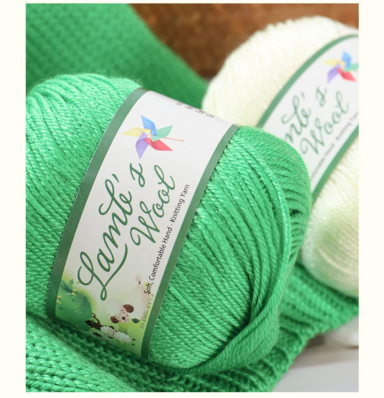 Very Soft Lamb Wool Yarn – Medium-Thick High-Quality Wool for Knitting Sweaters, Scarves & Accessories