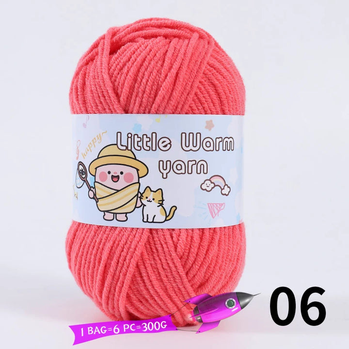 300g Medium-Thick Soft Yarn – DIY Hand-Knitting Yarn Balls for Sweaters, Hats & Crafts (6 Pieces / Pack)