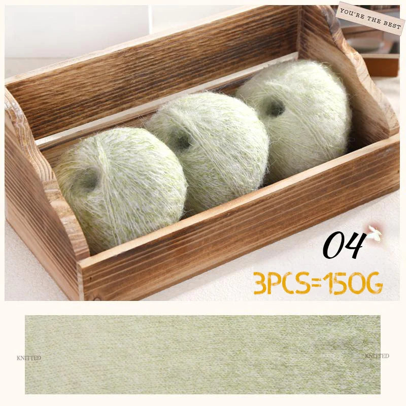 150g Premium Mohair Yarn – Tobacco Multi-Color Knitting Yarn (3 Pieces/Pack)