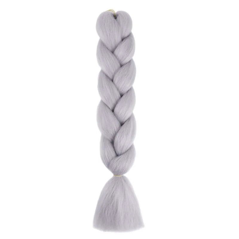 24 Inch Synthetic Jumbo Braiding Hair – Yaki Straight Box Braid Extensions for Dreadlocks & Twists