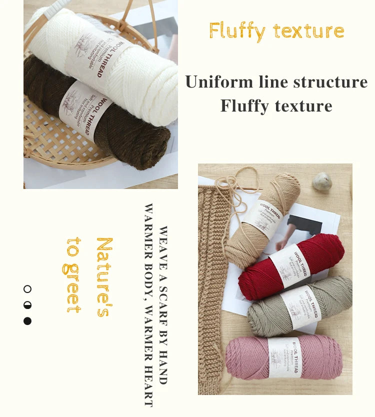 500g Thick Alpaca Wool Yarn – 245 Needle Knitting Yarn for Sweaters, Jackets & Accessories