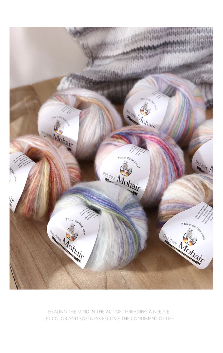 Gradient Zebra Pattern Yarn Balls (6 Pack / 300g) – Colorful Knitting Yarn for Sweaters, Shawls, Scarves & DIY Crafts
