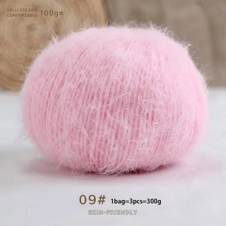 Long-Haired Solid Color Snowflake Yarn – Soft, Skin-Friendly Yarn for Sweaters, Scarves & DIY Crafts (3pcs, 300g)