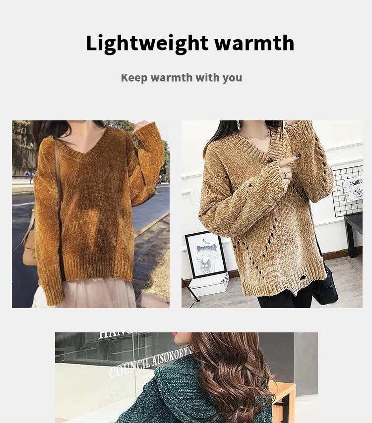 450g Chenille Warm Velvet Ice Yarn – Soft Thick Knitting Yarn for Sweaters, Scarves & Blankets (5 Pcs/Pack)