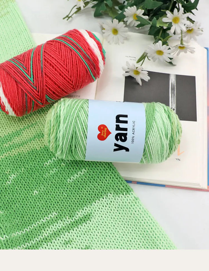 300g Rainbow Gradient Acrylic Yarn Set (3 Pieces) – Medium-Thick Knitting Yarn for Sweaters, Scarves, Hats & DIY Crafts
