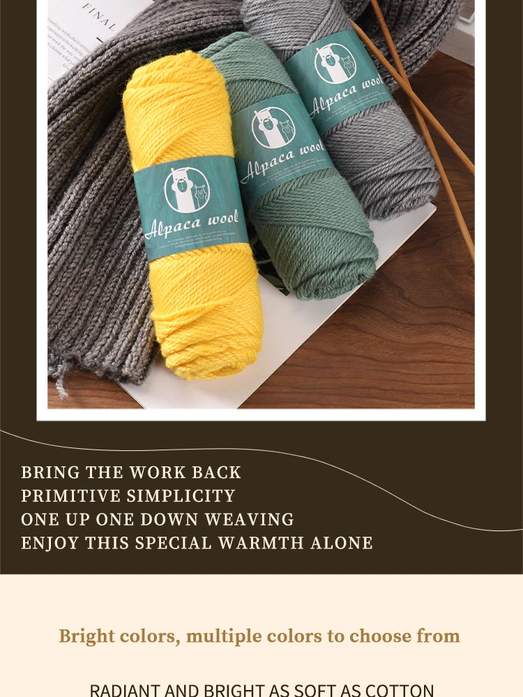 Alpaca Wool Boutique Yarn – 500g Thick Knitting Yarn Set (5 Pieces) for Sweaters, Scarves & Winter Wear