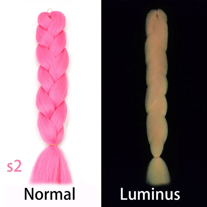 Synthetic Glowing Hair Twist Braids Ombre Color – Jumbo Braiding Hair Extensions for Women