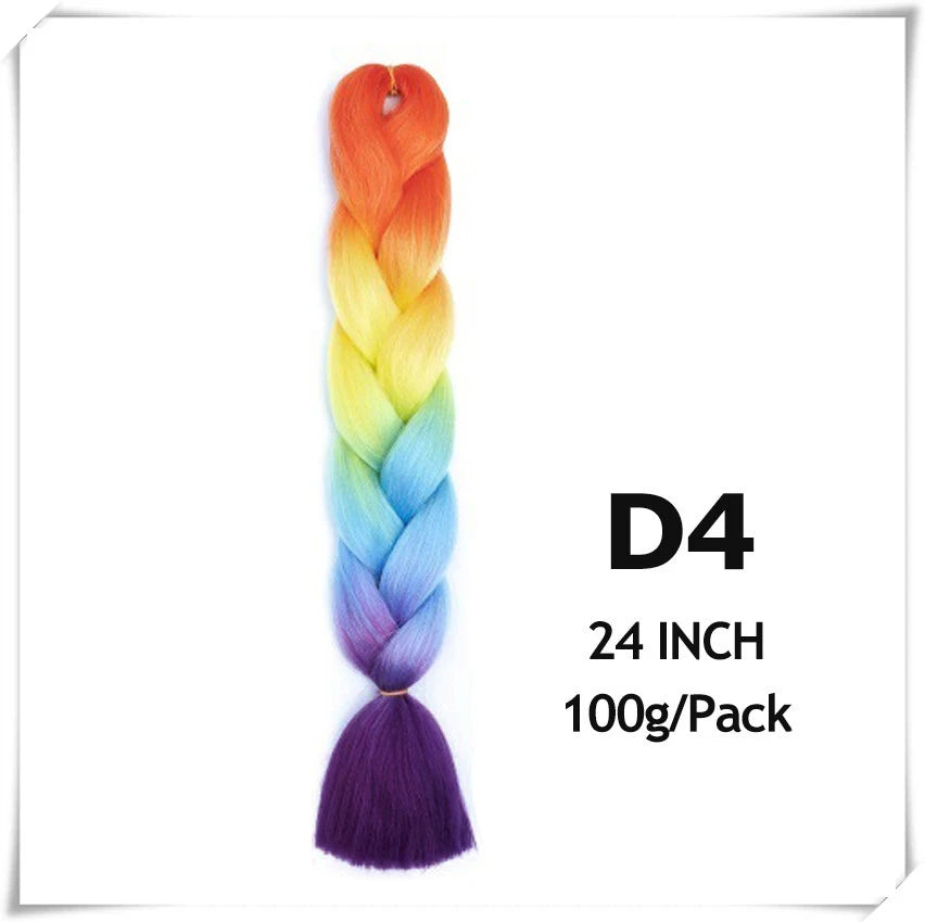 Pre-Stretched Jumbo Braiding Hair – 24 Inch Ombre Purple Synthetic Crochet Extensions for Women