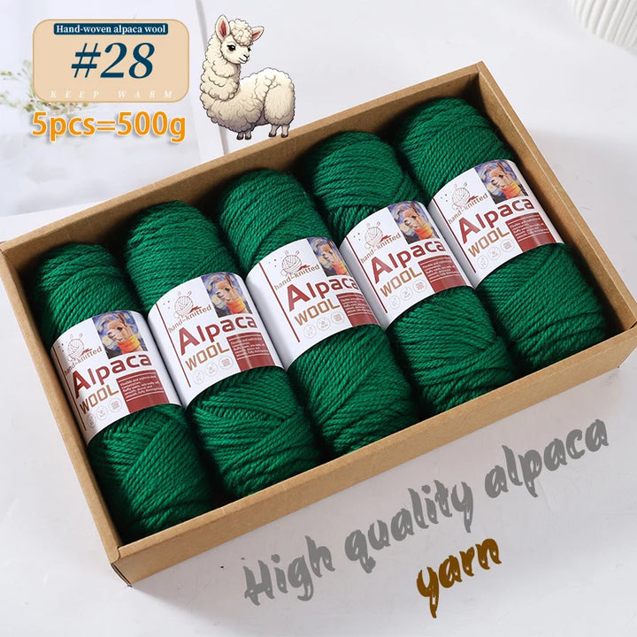 500g Alpaca Wool 245 Stick Stitch Yarn (5 Pieces) – Thick Knitting Yarn for Sweaters, Coats, Blankets & DIY Crafts