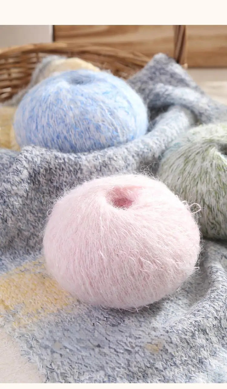 150g Premium Mohair Yarn – Tobacco Multi-Color Knitting Yarn (3 Pieces/Pack)