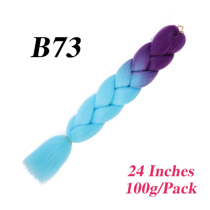 24 Inch Jumbo Braiding Hair – Afro Ombre Synthetic Extensions for Children’s Braids (100g) 33