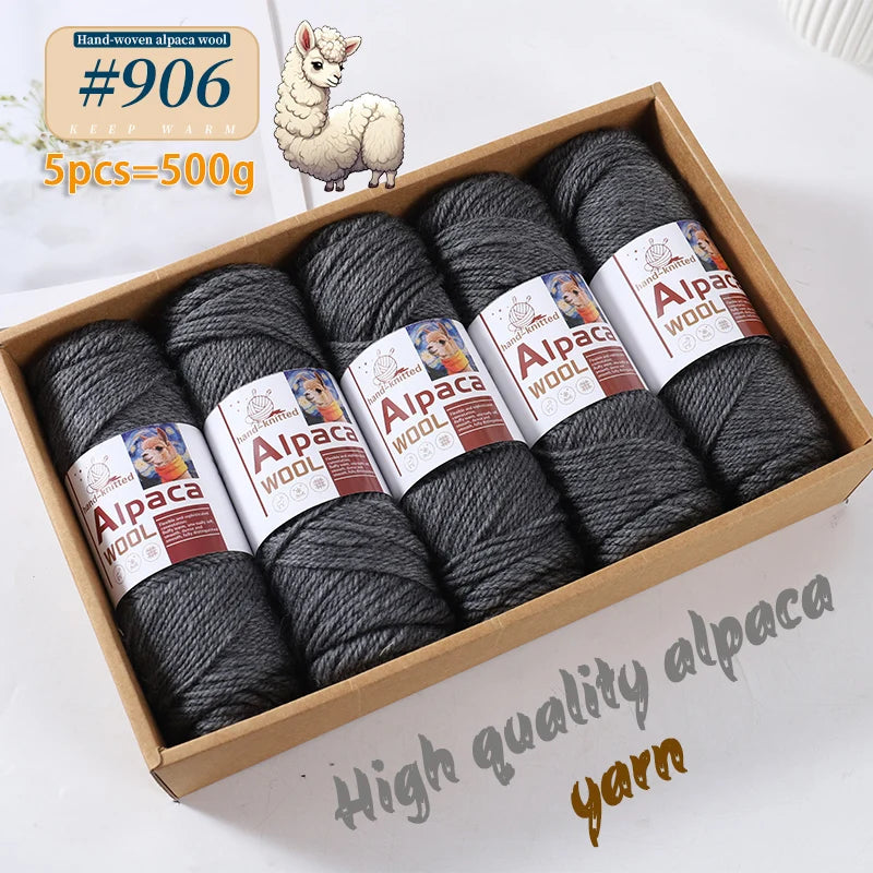 500g Alpaca Wool 245 Stick Stitch Yarn (5 Pieces) – Thick Knitting Yarn for Sweaters, Coats, Blankets & DIY Crafts