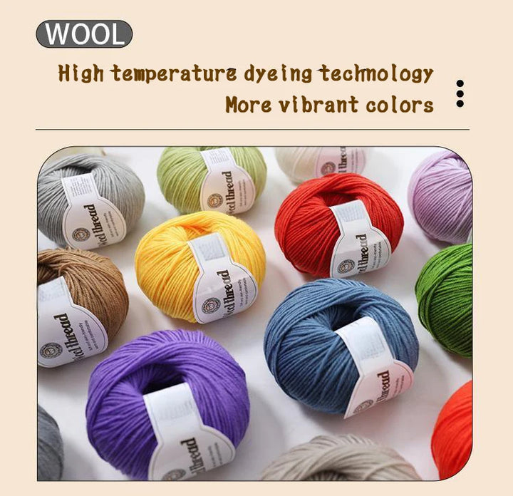 500g Fine Wool Knitting Yarn – Soft Handmade Yarn for Sweaters, Scarves, Hats & DIY Crafts (10 Skeins)