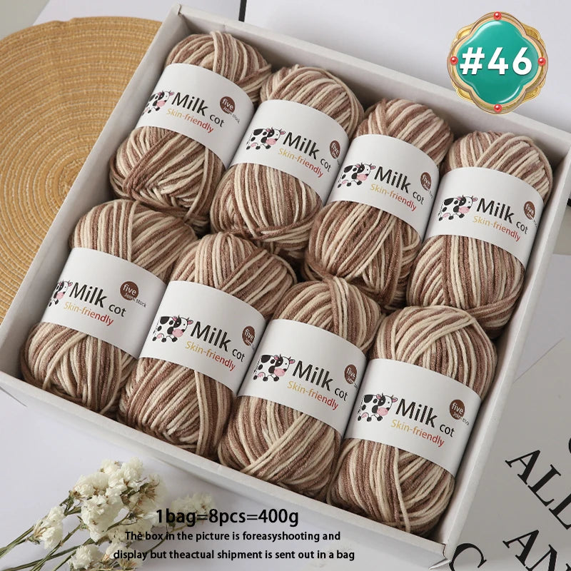 Colorful 5-Strand Gradient Yarn – Multi-Color Segment-Dyed Knitting Yarn for Sweaters, Hats, Scarves & DIY Crafts