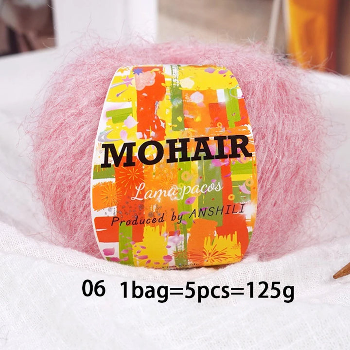 Colorful Long-Haired Mohair Yarn – Gradient Dyed Soft Knitting Yarn for Sweaters, Scarves, Hats & DIY Crafts