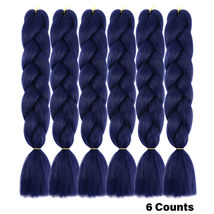 Ombre Crochet Braiding Hair – 6 Packs Synthetic Colorful Extensions for Women & Girls | High-Temperature Fiber