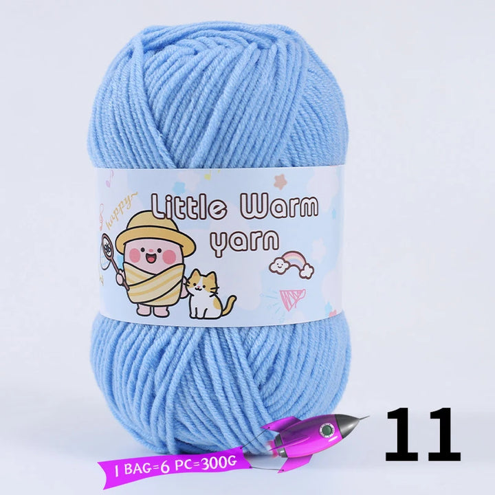 300g Medium-Thick Soft Yarn – DIY Hand-Knitting Yarn Balls for Sweaters, Hats & Crafts (6 Pieces / Pack)