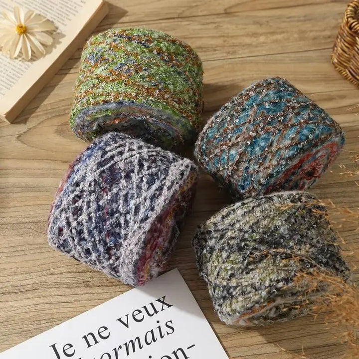 400g Rainbow Oil Painting Gradient Wool Yarn (4 Balls) – Long Color Gradient Yarn for Sweaters, Hats & Scarves