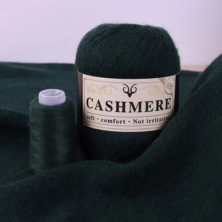 Handmade Cashmere Wool Yarn Set – 50g Main Yarn + 20g Auxiliary Yarn for Sweaters, Scarves & Hats