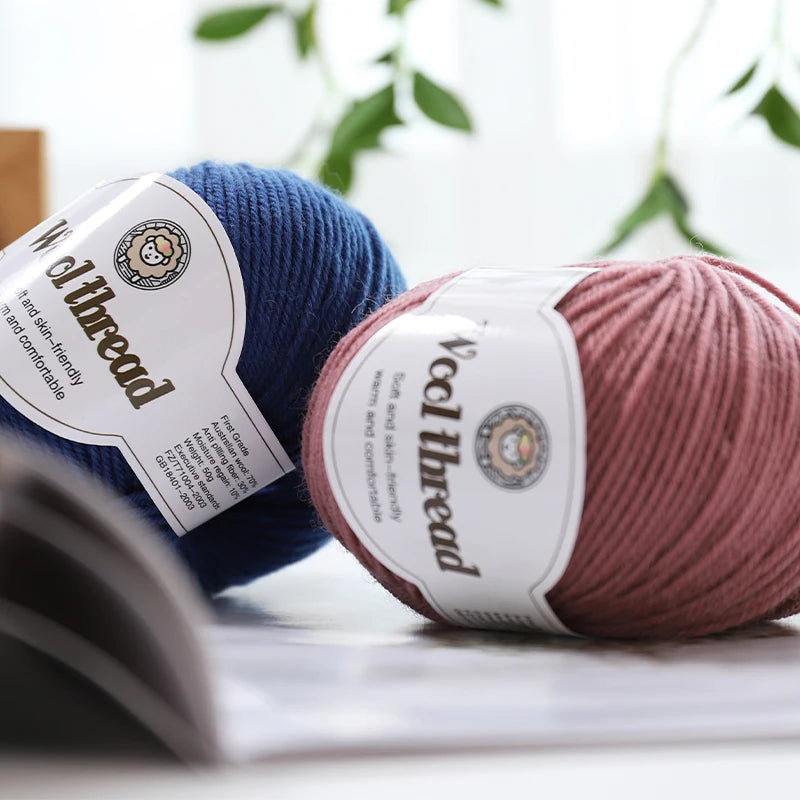 500g Fine Wool Knitting Yarn – Soft Handmade Yarn for Sweaters, Scarves, Hats & DIY Crafts (10 Skeins)