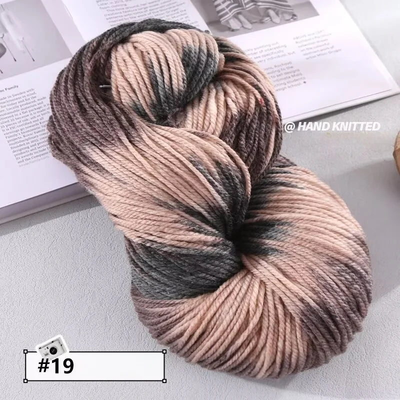 400g Hand-Dyed Chunky Alpaca Yarn (2 Skeins) – Gradient Rainbow Wool Yarn for Sweaters, Scarves & Hats