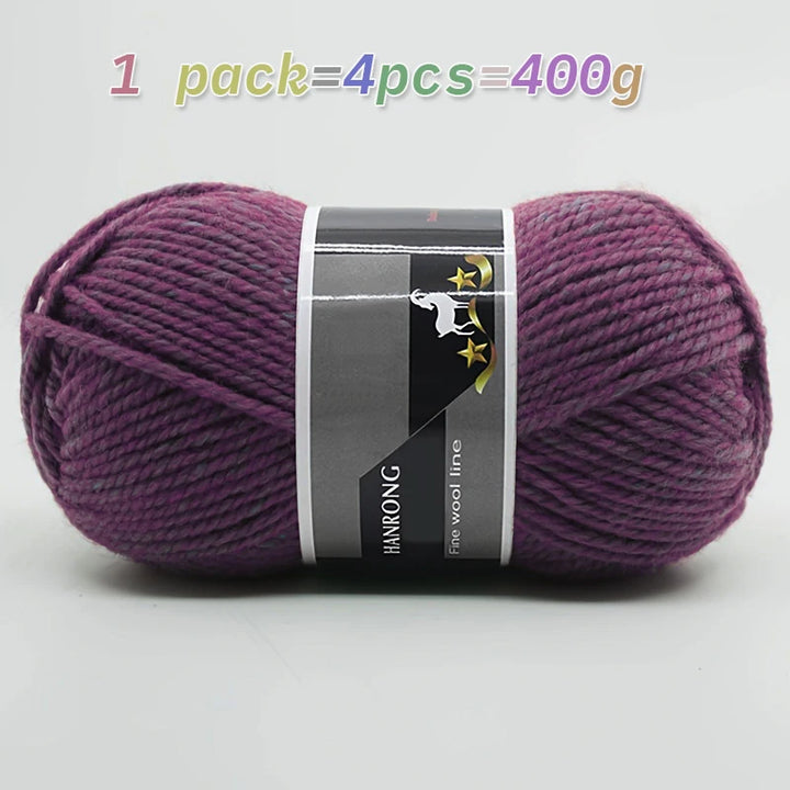 400g Thick Alpaca Wool Yarn – Chunky Knitting Yarn for Sweaters, Scarves, Hats & Coats (4 Skeins Pack)