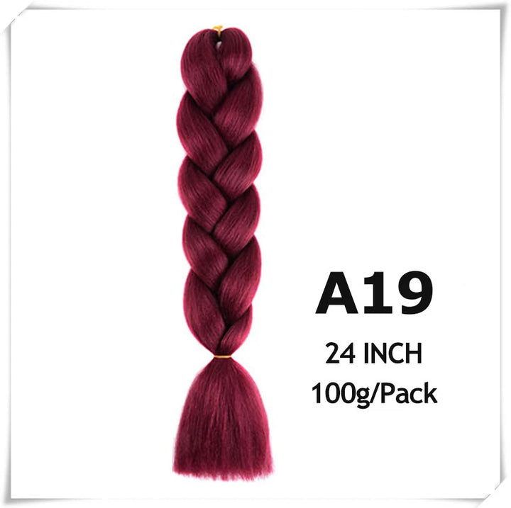 Pre-Stretched Jumbo Braiding Hair – 24 Inch Ombre Purple Synthetic Crochet Extensions for Women