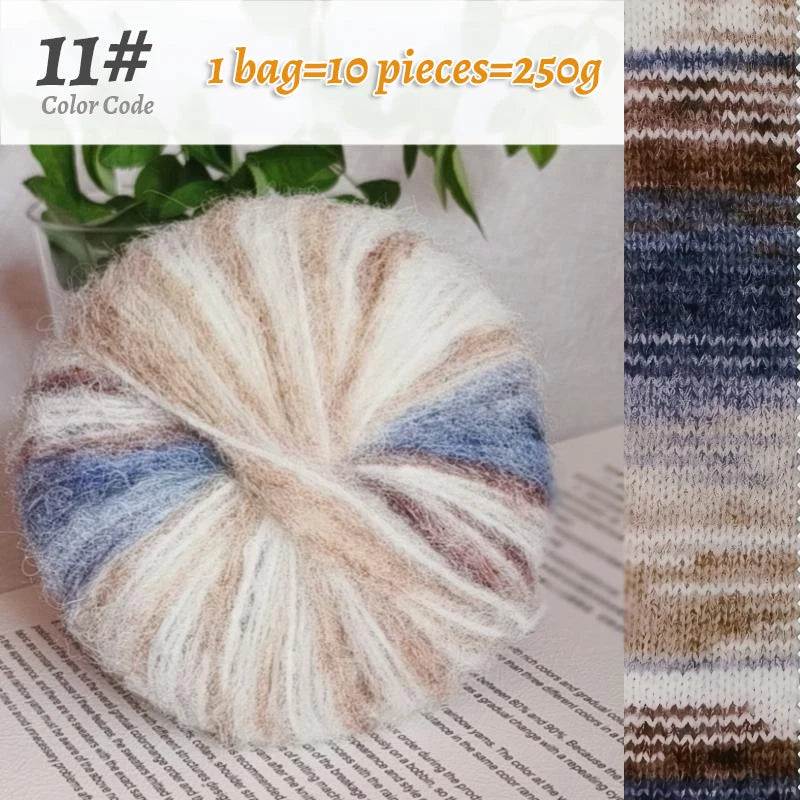 250g Oil Painting Gradient Alpaca Yarn – Soft Knitting & Crochet Yarn for Sweaters, Scarves, Hats & Shawls (10pcs)