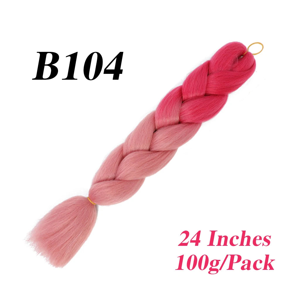 24 Inch Jumbo Braiding Hair – Afro Ombre Synthetic Extensions for Children’s Braids (100g) 33